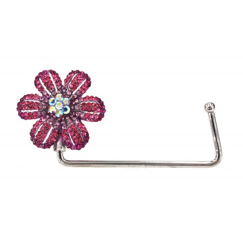 Bag Hanger - Rhinestone Flower - Fuchsia - BH-GB1290FU